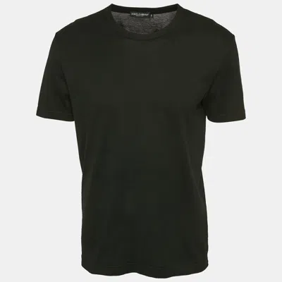 Pre-owned Dolce & Gabbana Black Jersey Crewneck T-shirt L
