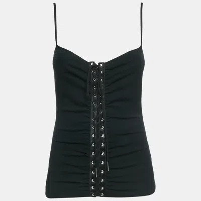 Pre-owned Dolce & Gabbana Black Jersey Lace-up Detail Camisole S