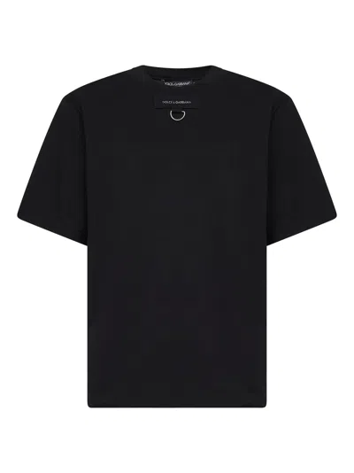 Dolce & Gabbana Men Black Jersey Logo T-shirt
