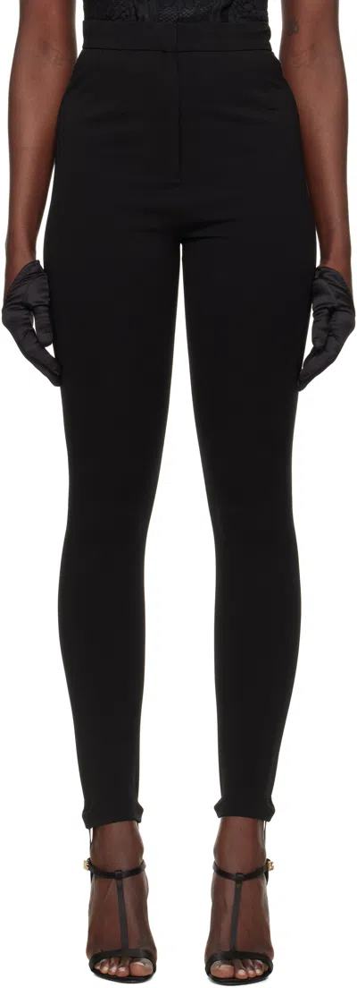 Dolce & Gabbana Black Jersey Milano Rib Leggings In N0000 Nero