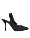 Dolce & Gabbana Lori Black Stretch Jersey Sling Back