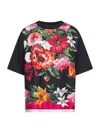 Dolce & Gabbana Black Jersey T-shirt With Printed Scarf Insert In Black