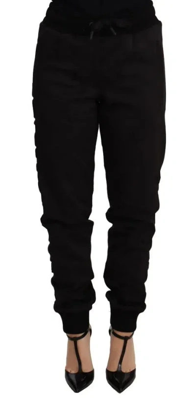 Pre-owned Dolce & Gabbana Black Jogger Women Polyester Women's Pants ()