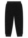 DOLCE & GABBANA BLACK JOGGERS WITH VELVET LOGO MOTIF