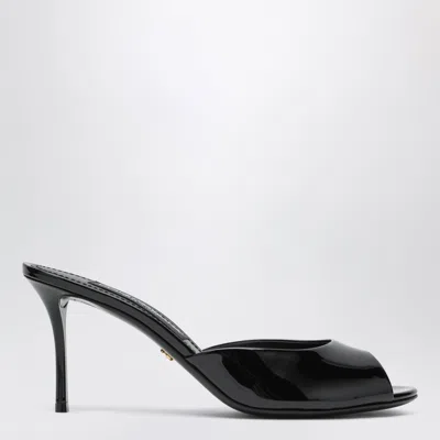 DOLCE & GABBANA BLACK KEIRA PATENT MULES