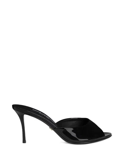 DOLCE & GABBANA DOLCE & GABBANA BLACK KEIRA PATENT MULES