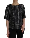 Shop Dolce & Gabbana Black Key Castle Print Silk Blouse Women's T-shirt