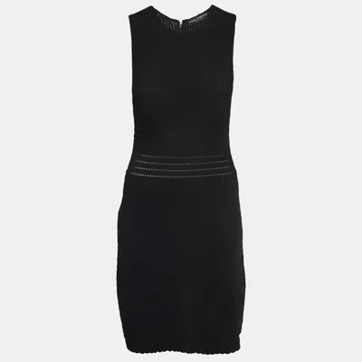 Pre-owned Dolce & Gabbana Black Knit Flared Sleeveless Mini Dress Xs
