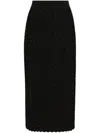 Dolce & Gabbana Black Knitted Midi Skirt