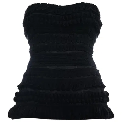 Pre-owned Dolce & Gabbana Black Knitted Wool Strapless Corset, Fw 2010