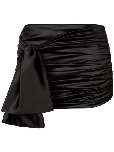 DOLCE & GABBANA BLACK KNOT-DETAIL MINI SKIRT