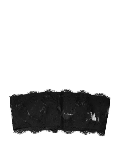 Dolce & Gabbana Black Lace Bandeau Bra Tube Top Underwear