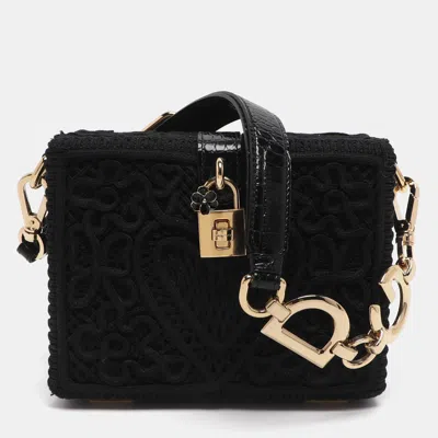 Pre-owned Dolce & Gabbana Black Lace Dolce Box Clutch