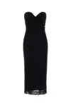 Dolce & Gabbana Strapless Lace Dress In Nero
