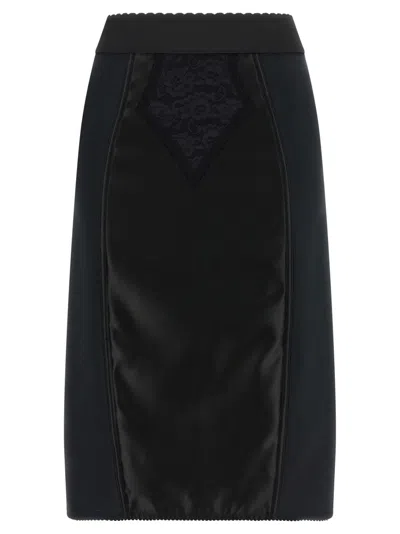 Dolce & Gabbana Black Lace Insert Skirt
