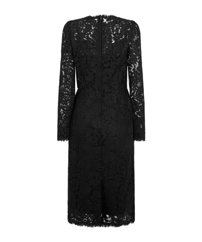 Dolce & Gabbana Black Lace Midi Dress