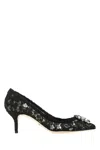 Dolce & Gabbana Scarpe Con Tacco In Pizzo Blu Notte Donna