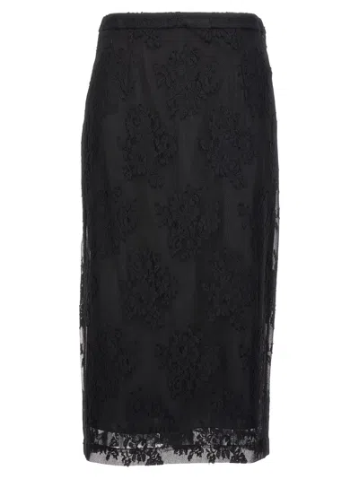 DOLCE & GABBANA BLACK LACE SHEATH SKIRT