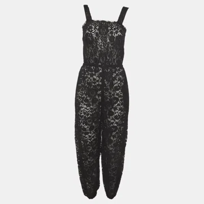 Pre-owned Dolce & Gabbana Black Lace Sleeveless Jumpsuit Xs