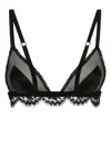 DOLCE & GABBANA BLACK LACE TRIANGLE BRA WITH MATCHING INSERTS FOR WOMEN
