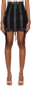 Dolce & Gabbana Black Lace-up Miniskirt In N0000 Black