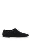 Dolce & Gabbana Black Lace-up Shoes With Woven Design In Black