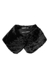 Dolce & Gabbana Black Lamb Fur Collar Women Neck Wrap Scarf In Black