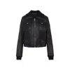 Dolce & Gabbana Black Lamb Leather Jacket With Ribbed Detailing In Black