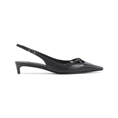 DOLCE & GABBANA DOLCE & GABBANA BLACK LAMB LEATHER PUMPS