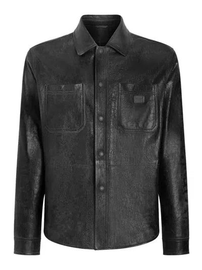 Dolce & Gabbana Black Lambskin Shirt