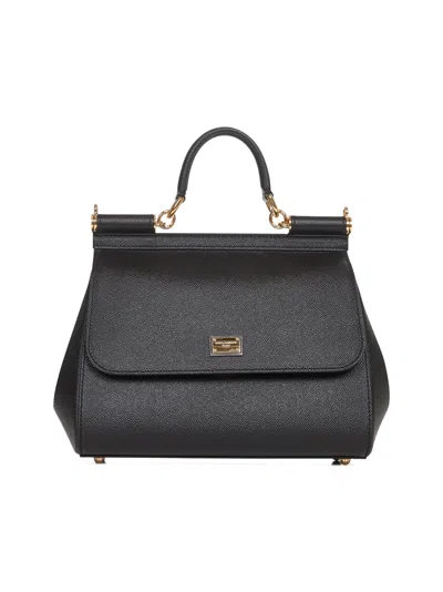 Dolce & Gabbana Black Large Sicily Handbag