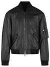 Dolce & Gabbana Black Lear Bomber Jacket In Black