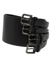 Dolce & Gabbana Black Leather 4-strap Metal Multi-buckle Belt In Black