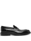 Dolce & Gabbana Black Leather Almond Toe Slip On Shoes