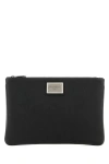Dolce & Gabbana Logo Detail Flat Leather Pouch