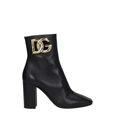 Dolce & Gabbana Black Leather Ankle