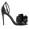 Dolce & Gabbana Black Leather Ankle Strap Heel Sandals Women's Shoes In Black