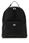 Dolce & Gabbana Black Leather Backpack In Black