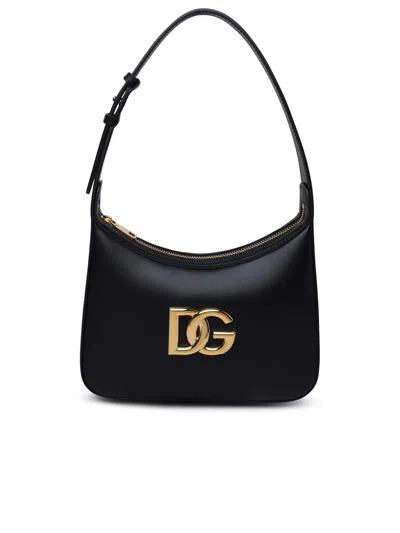Dolce & Gabbana Leather Tote Bag With Logo Plaque In Black