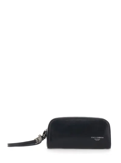 Dolce & Gabbana Black Leather Beauty Case
