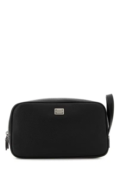 Dolce & Gabbana Black Leather Beauty Case