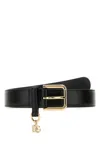 Dolce & Gabbana Adjustable Smooth Leather Belt With Gold-tone Buckle