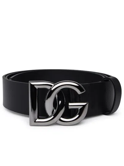 DOLCE & GABBANA DOLCE & GABBANA BLACK LEATHER BELT
