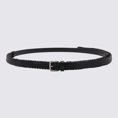 Dolce & Gabbana Black Woven Leather Belt