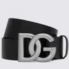 Dolce & Gabbana Leather Belt With Dg Logo Buckle