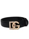Dolce & Gabbana Cintura Con Logo Dg Gioiello In Black