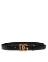 Dolce & Gabbana Adjustable Loop Stitched Belt In Black