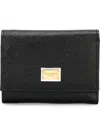 Dolce & Gabbana Black Leather Bifold Wallet With Logo Plate In Black