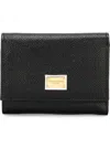 DOLCE & GABBANA BLACK LEATHER BIFOLD WALLET WITH LOGO PLATE