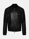 Dolce & Gabbana Black Leather Bomber Jacket In Black
